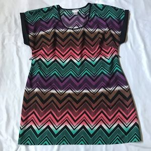Motherhood Maternity chevron print mini dress M